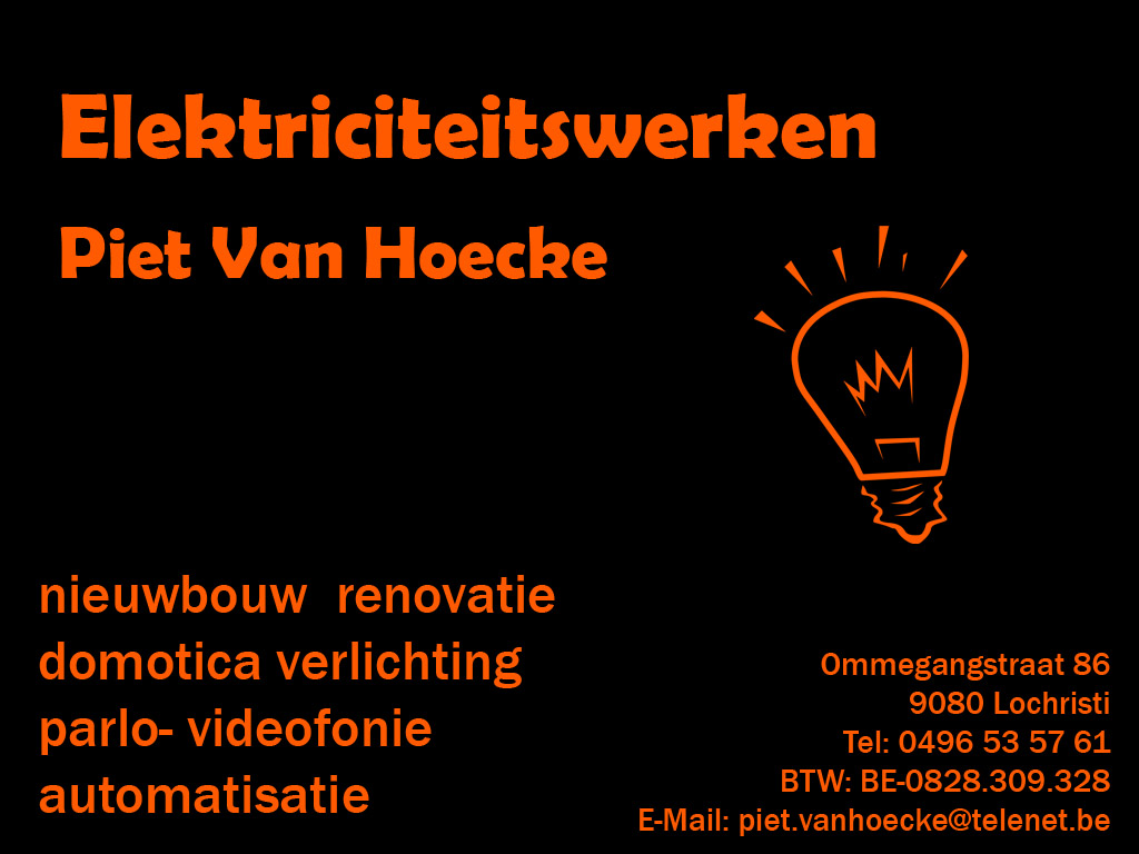 elektriciens Drongen Van Hoecke Piet Elektriciteitswerken